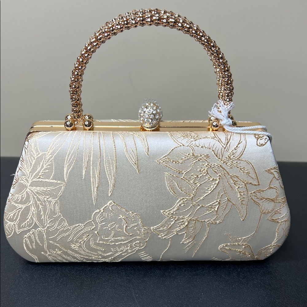 Haute Hippie | Mini Elegant Floral Rhinestone Lock w/ Rivet Handle & Crossbody ✨